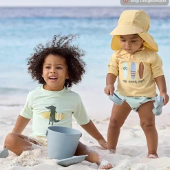 Schirmmütze mit Nackenschutz LSF Sun Protection Flap Hat - Crocodile - Sky Blue - Gr. 43/45