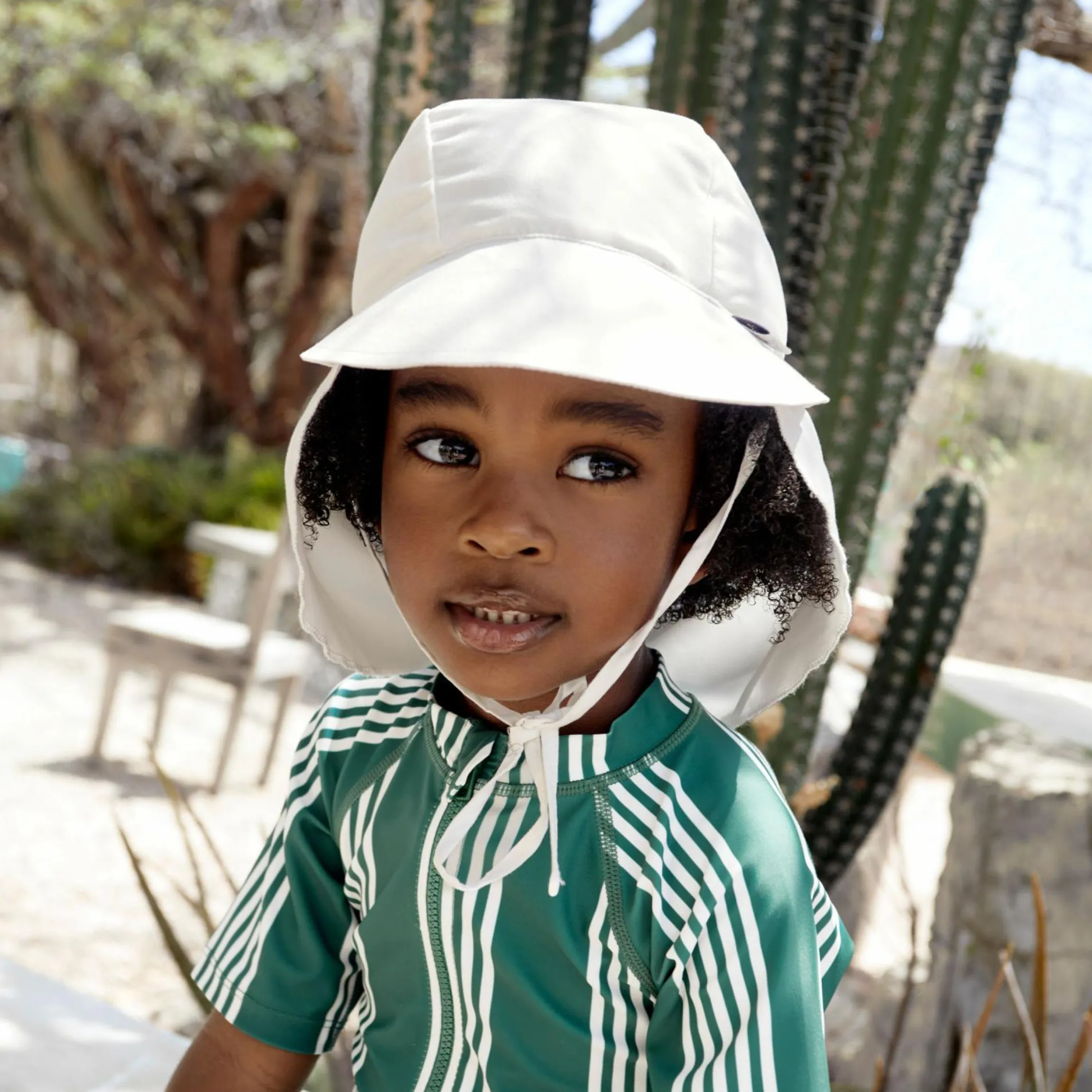 Schirmmütze mit Nackenschutz LSF Sun Protection Flap Hat - Nature - Gr. 43/45