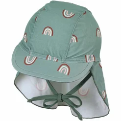 Schirmmütze mit Nackenschutz LSF - Regenbogen - Grün - Gr. 45