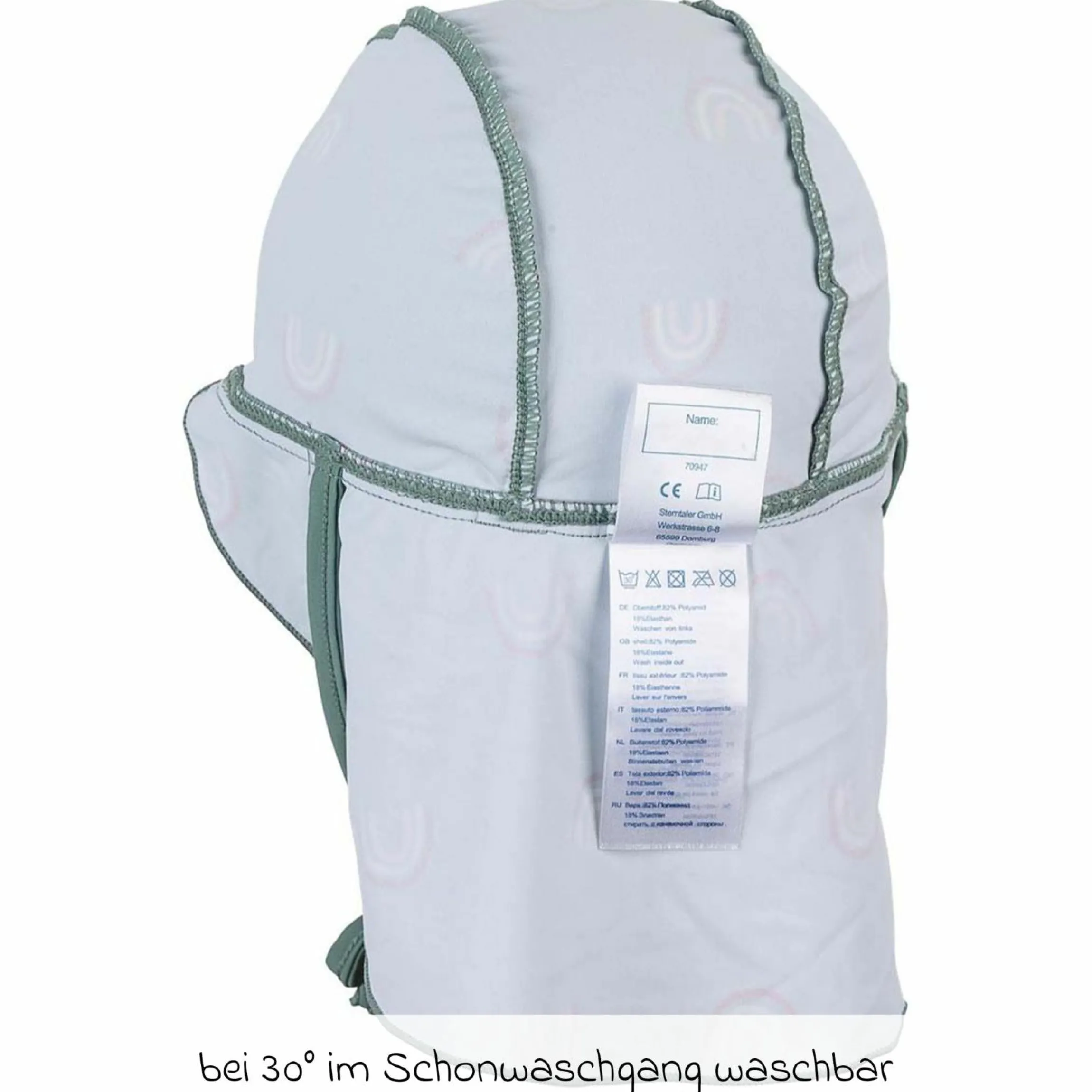 Schirmmütze mit Nackenschutz LSF - Regenbogen - Grün - Gr. 45