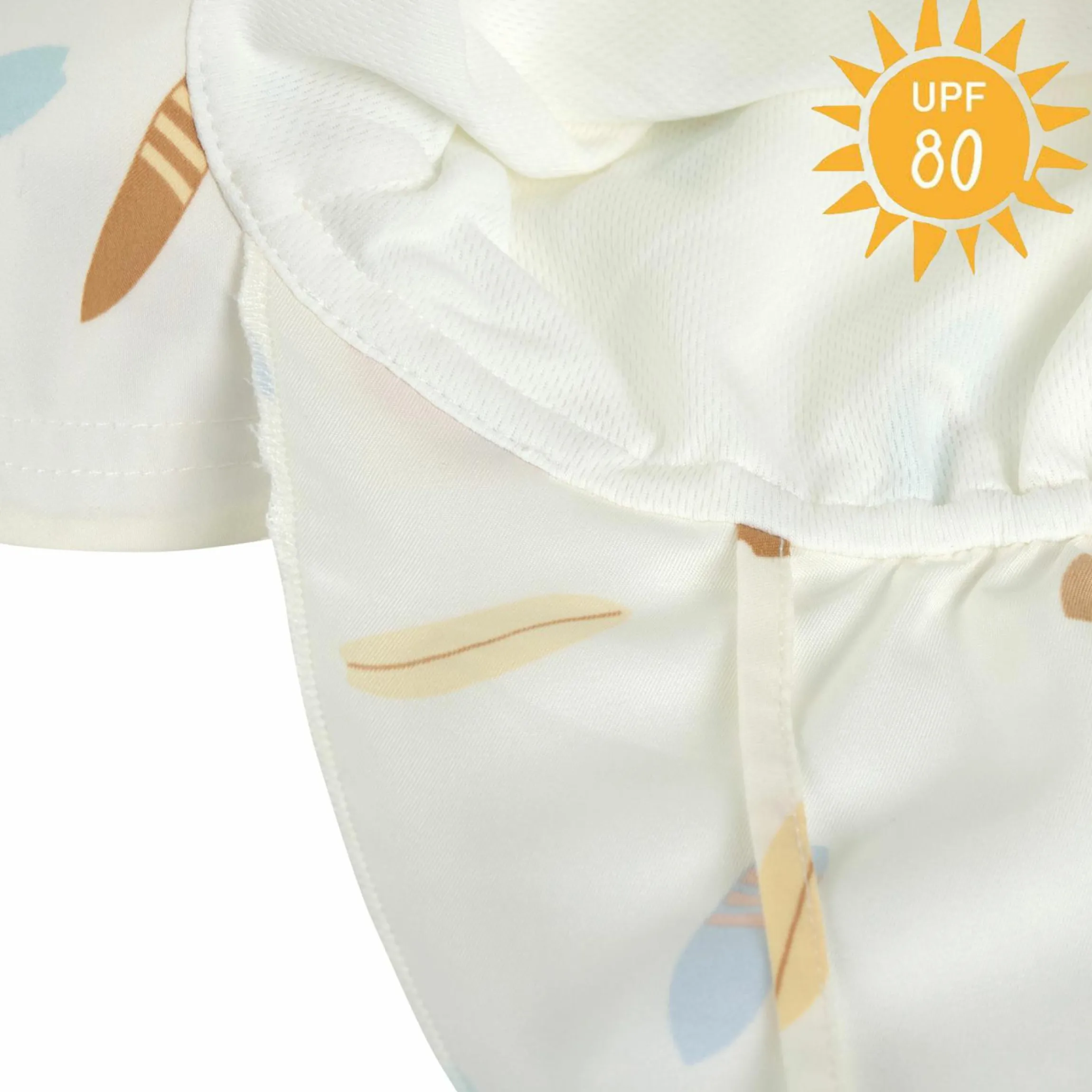 Schirmmütze mit Nackenschutz LSF Sun Protection Flap Hat - Surfboards - Sea Salt - Gr. 43/45