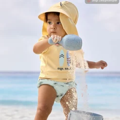 Schirmmütze mit Nackenschutz LSF Sun Protection Flap Hat - Surfboards - Sea Salt - Gr. 43/45