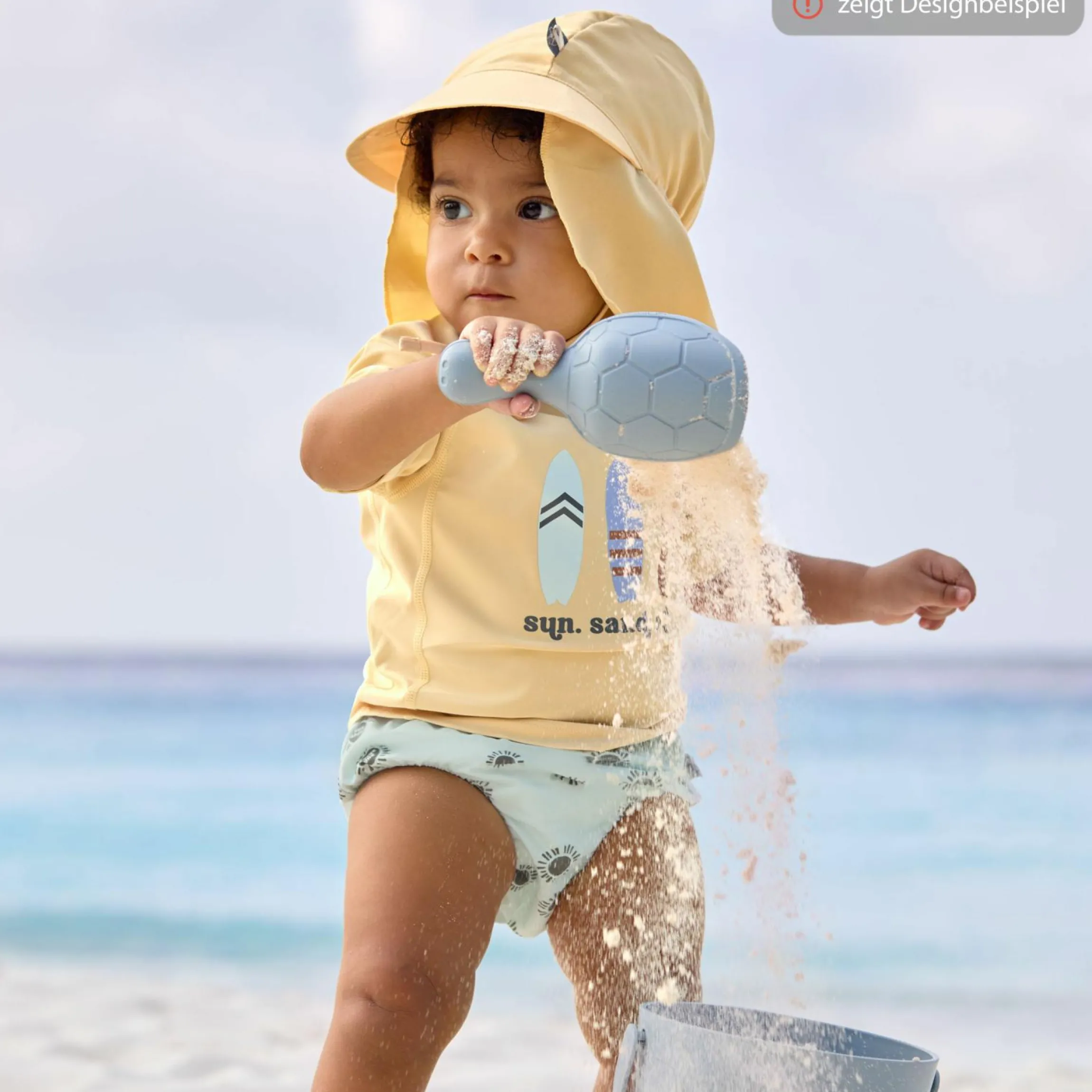Schirmmütze mit Nackenschutz LSF Sun Protection Flap Hat - Surfboards - Sea Salt - Gr. 43/45