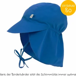Schirmmütze mit Nackenschutz LSF Sun Protection Flap Hat - Blue - Gr. 43/45