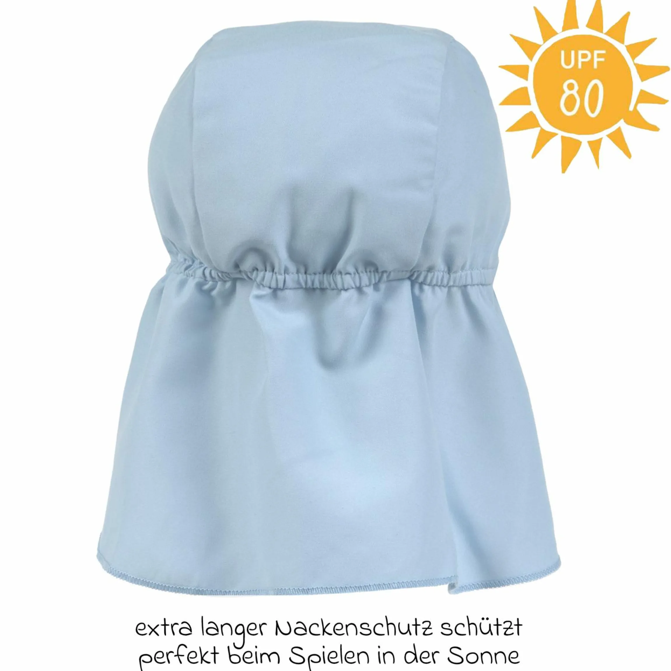 Schirmmütze mit Nackenschutz LSF Sun Protection Flap Hat - Sky Blue - Gr. 50/51