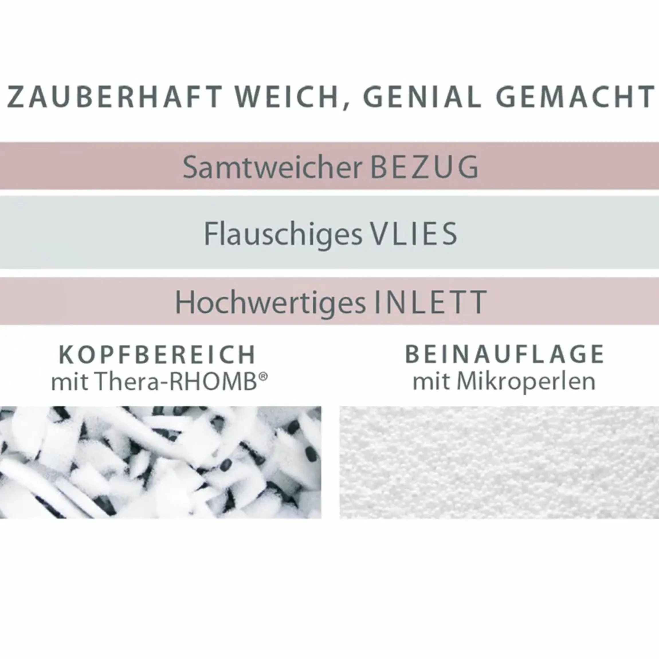 Schlaf- und Stillkissen my7 - inkl. Bezug Bamboo 80 x 150 cm - Melange Mittelgrau