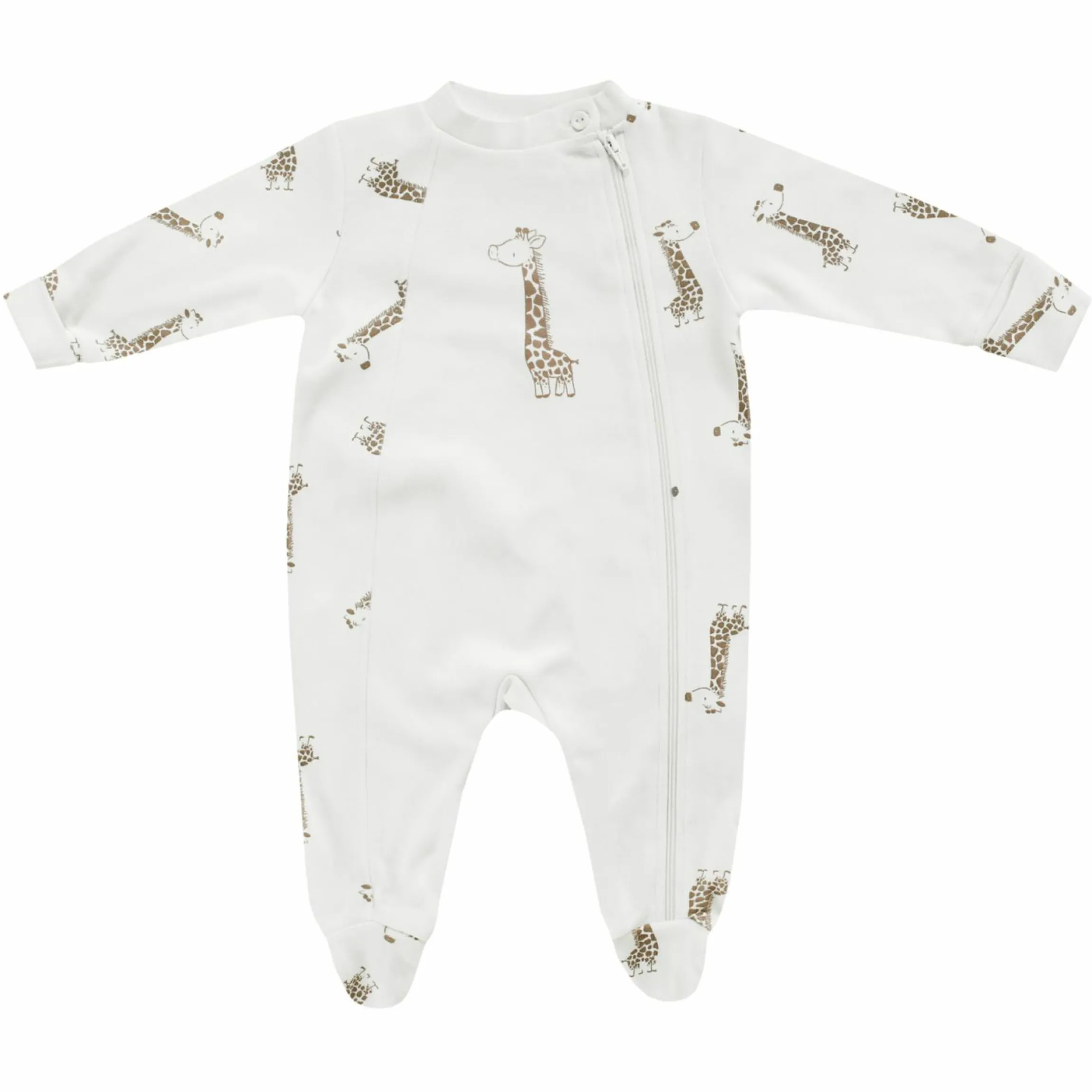 Schlafanzug inkl. Kratzfäustlinge - Giraffe Allover - Offwhite - Gr. 74