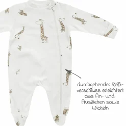 Schlafanzug inkl. Kratzfäustlinge - Giraffe Allover - Offwhite - Gr. 74