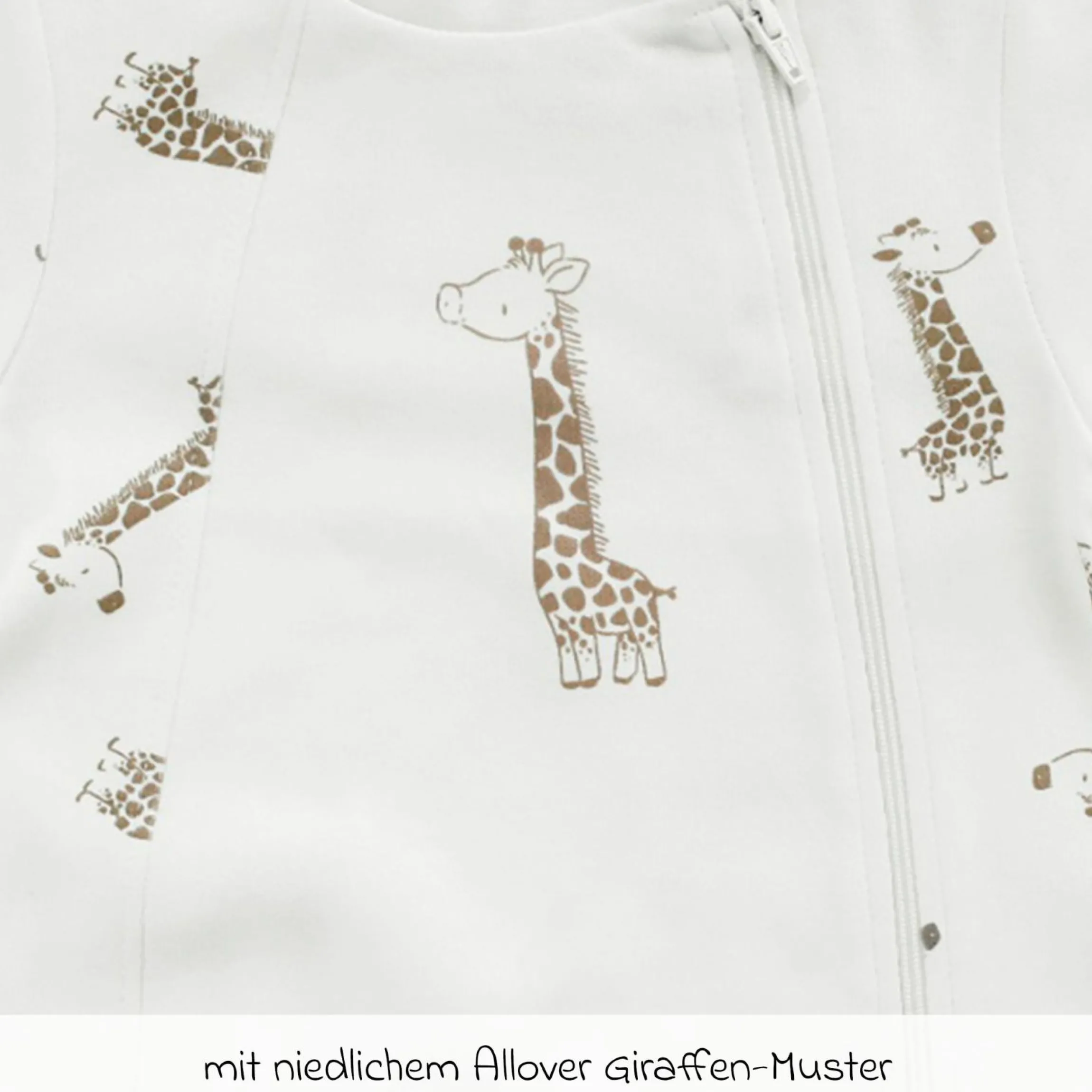Schlafanzug inkl. Kratzfäustlinge - Giraffe Allover - Offwhite - Gr. 74
