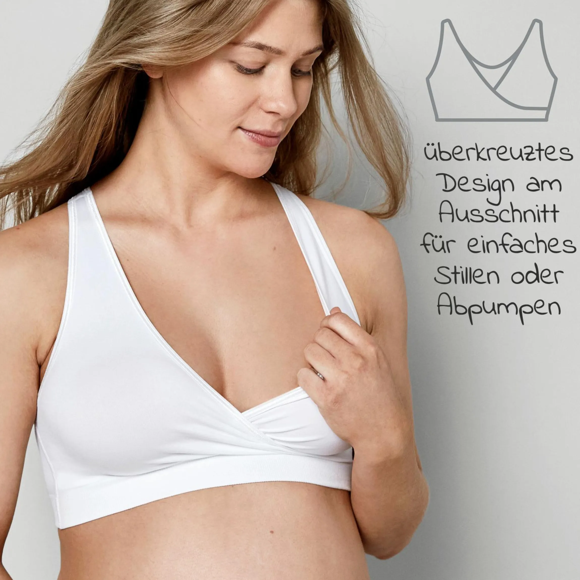 Schlaf-Bustier für Schwangerschaft & Stillzeit Keep Cool Schlaf - Weiß - Gr. L