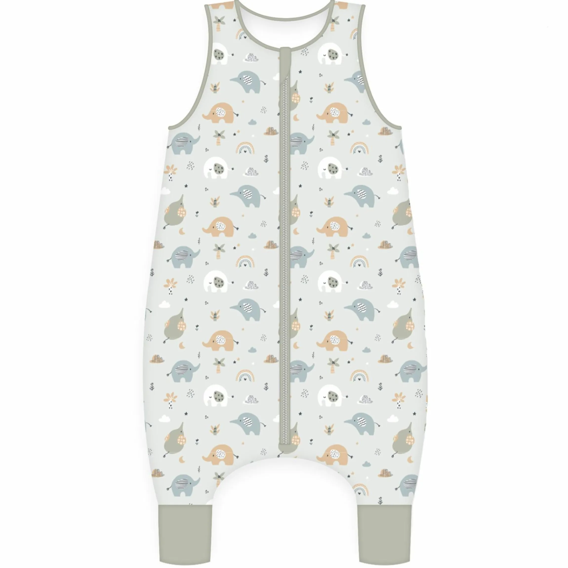 Schlaf-Overall wattiert Jersey - Elephants - Gr. 70 cm
