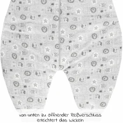 Schlafsack Jumper - Safari Allover - Hellgrau Melange - Gr. 92