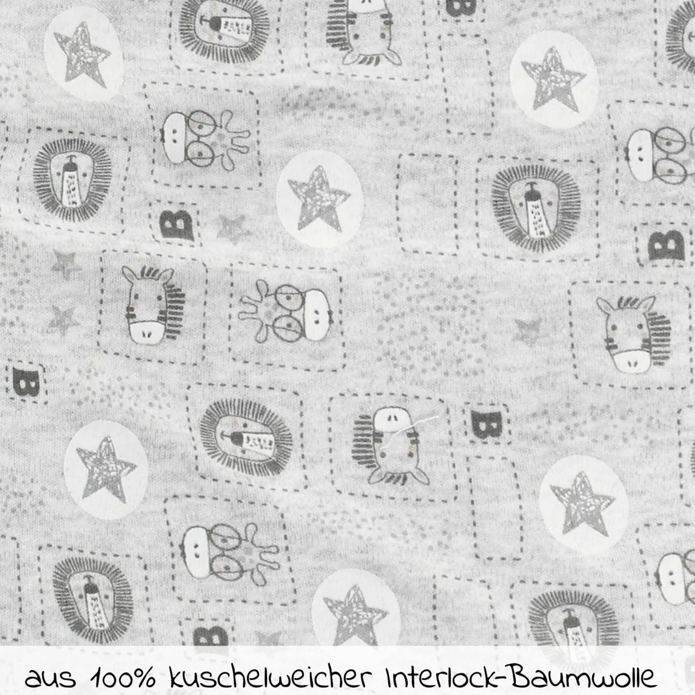 Schlafsack Jumper - Safari Allover - Hellgrau Melange - Gr. 92