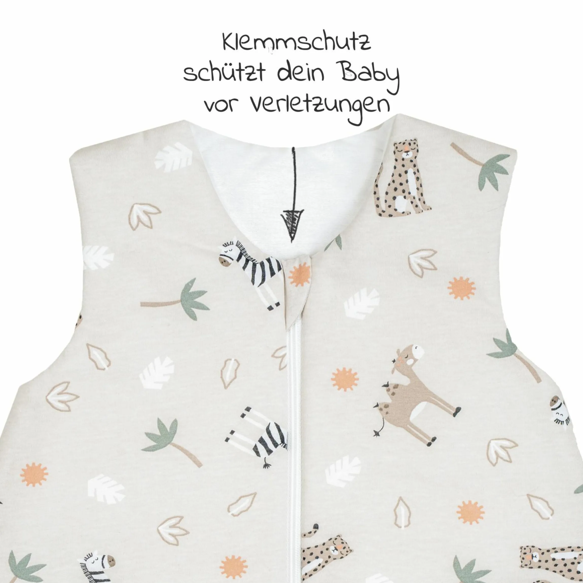 Schlafsack Jumper wattiert - Jersey Savanne - Beige - Gr. 80