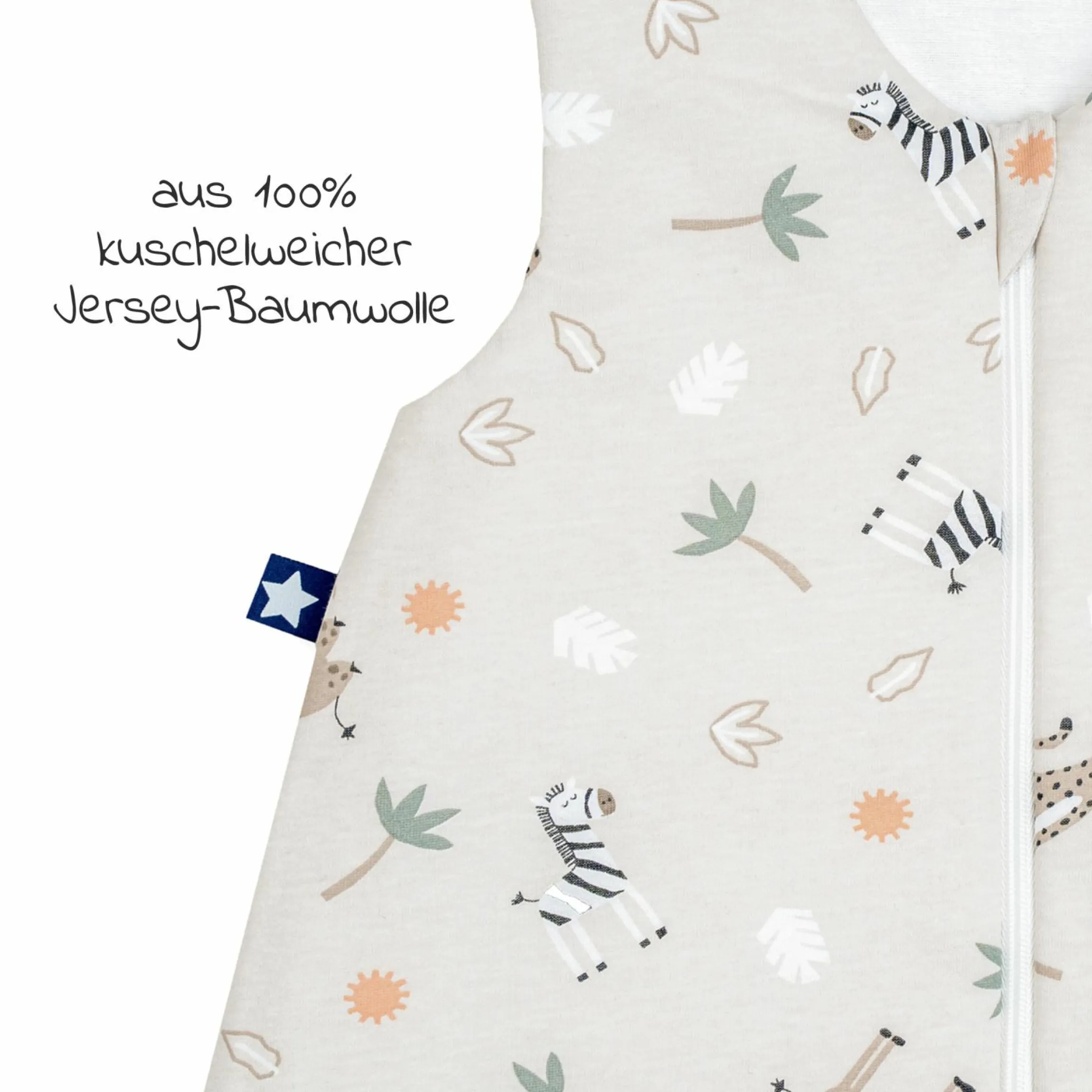 Schlafsack Jumper wattiert - Jersey Savanne - Beige - Gr. 80