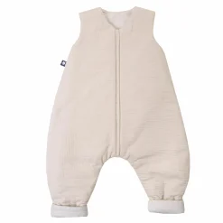 Schlafsack mit Füßen / Jumper wattiert - Musselin - Sand - Gr. 80