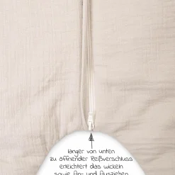 Schlafsack mit Füßen / Jumper wattiert - Musselin - Sand - Gr. 80