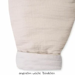 Schlafsack mit Füßen / Jumper wattiert - Musselin - Sand - Gr. 80