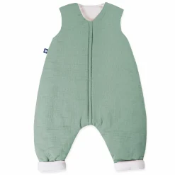 Schlafsack mit Füßen / Jumper wattiert - Musselin - Grün - Gr. 80