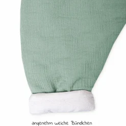 Schlafsack mit Füßen / Jumper wattiert - Musselin - Grün - Gr. 80
