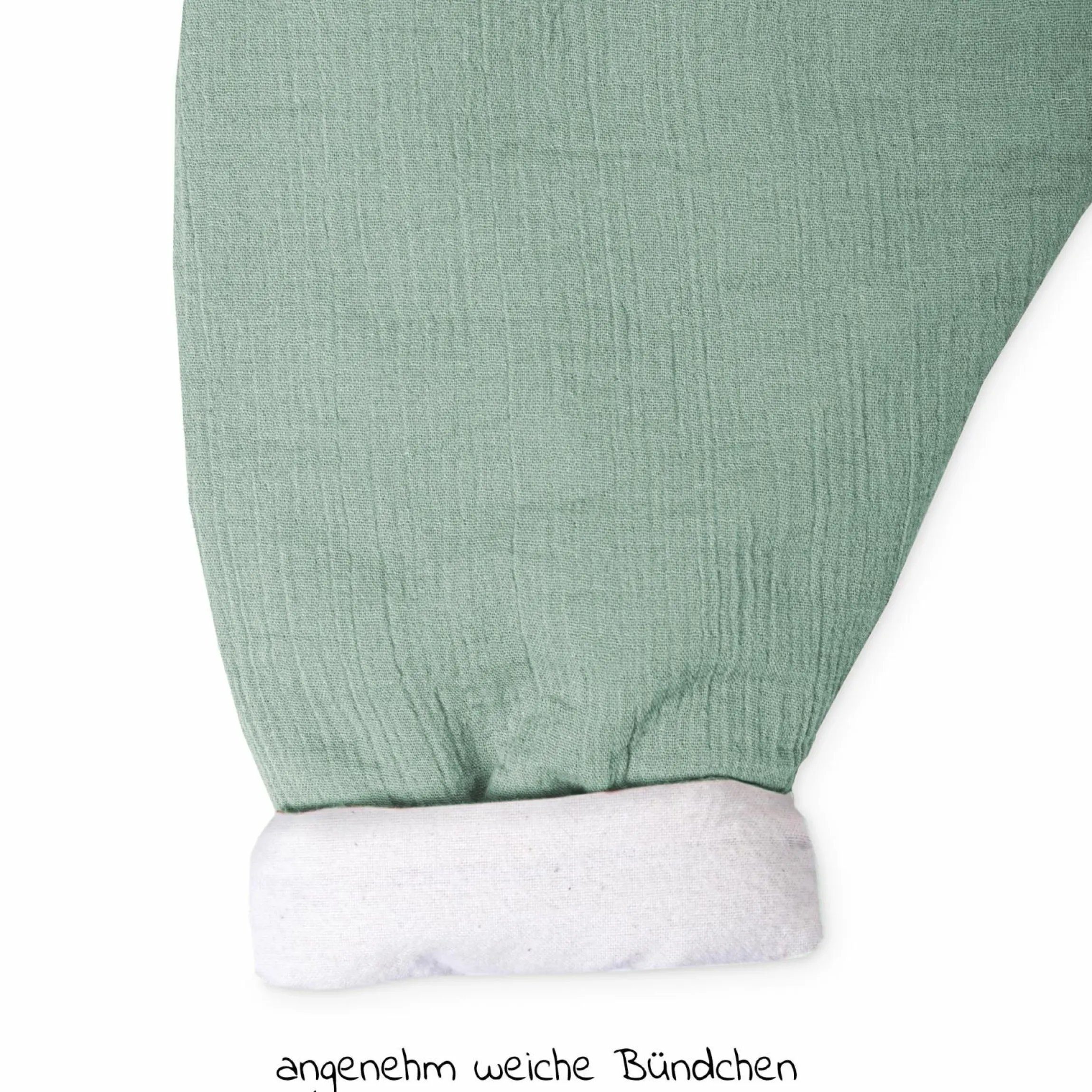 Schlafsack mit Füßen / Jumper wattiert - Musselin - Grün - Gr. 80