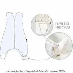 Schlafsack mit Füßen 4 Season Sleep Overall Mull - Sky Way - Gr. 70