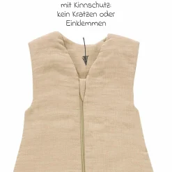 Schlafsack mit Füßen Sleep-Overall 4 Season Mull - Sand-Beige - Gr. 70 cm