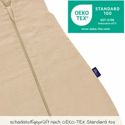Schlafsack mit Füßen Sleep-Overall 4 Season Mull - Sand-Beige - Gr. 70 cm