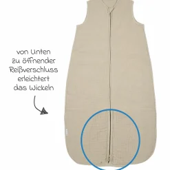 Schlafsack Musselin wattiert - Sand - Gr. 60 cm
