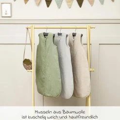 Schlafsack Musselin wattiert - Sand - Gr. 60 cm
