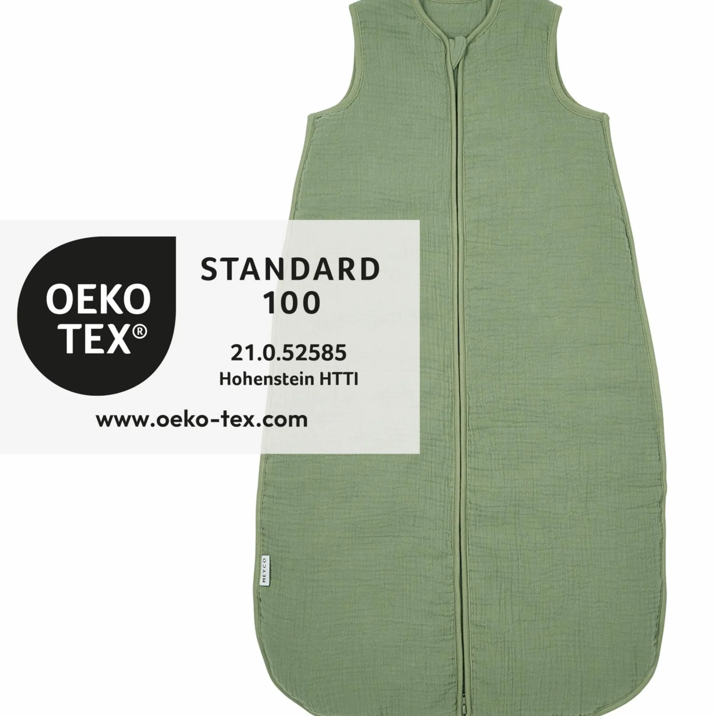 Schlafsack Musselin wattiert - Olive Green - Gr. 60 cm