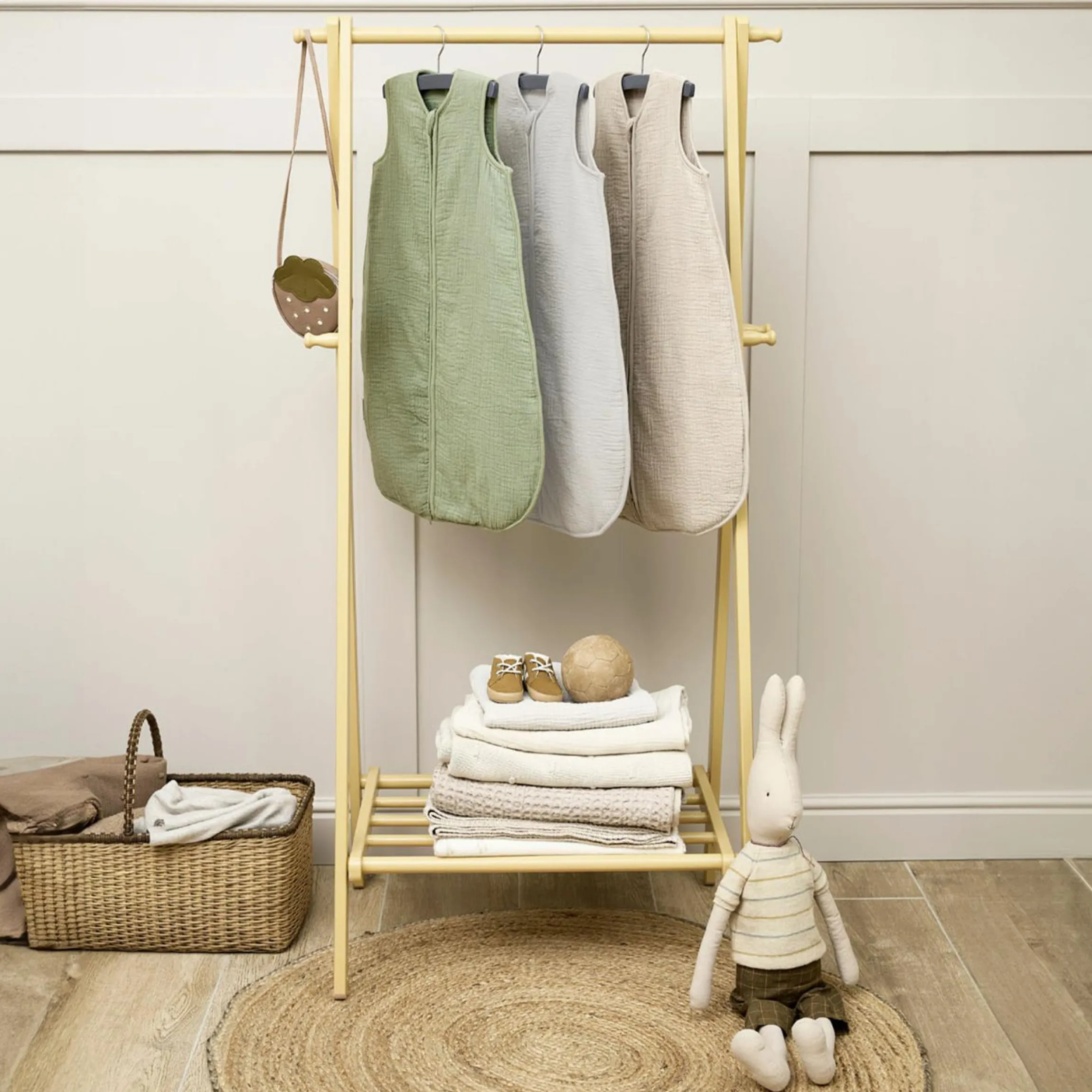 Schlafsack Musselin wattiert - Olive Green - Gr. 60 cm