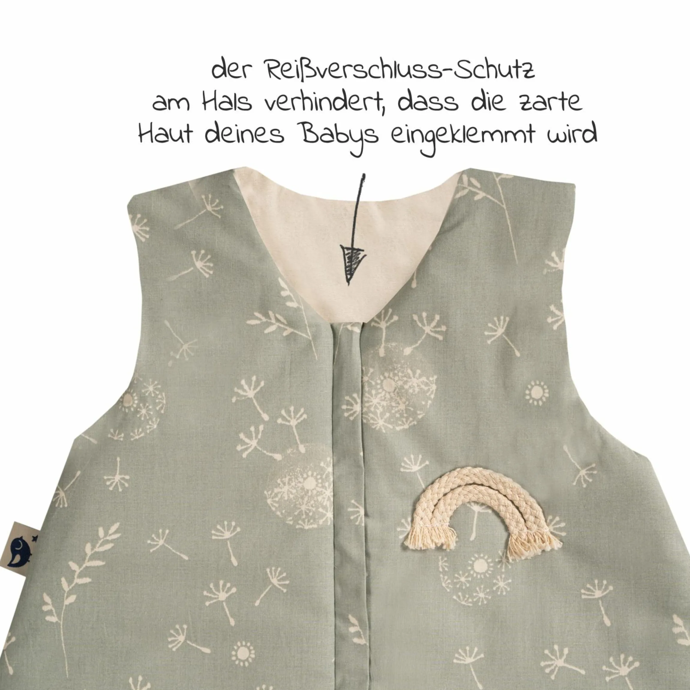 Schlafsack Organic wattiert - Wildflower - Gr. 70