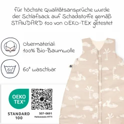 Schlafsack Organic wattiert - Jungle Dream - Gr. 70