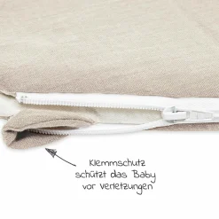 Schlafsack wattiert - Musselin - Sand - Gr. 50 / 56