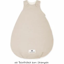 Schlafsack wattiert - Musselin - Sand - Gr. 50 / 56