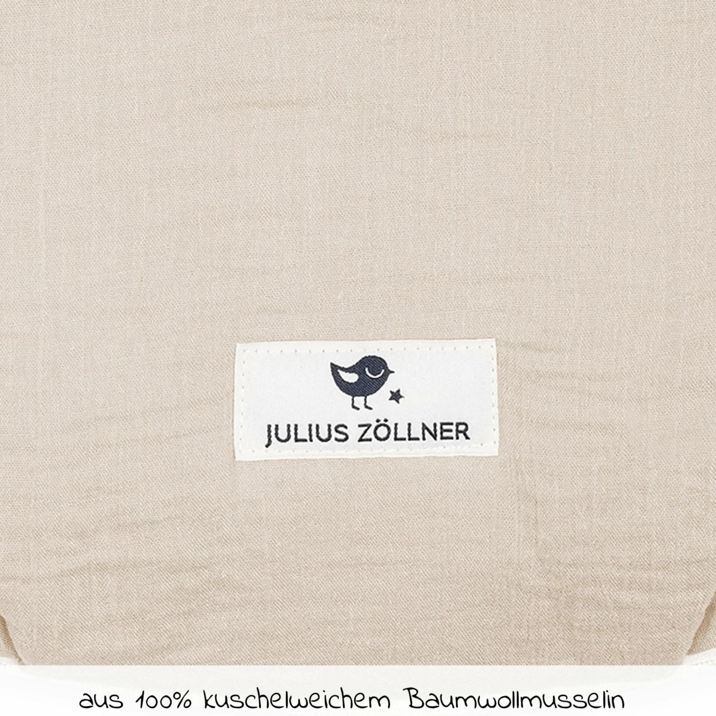 Schlafsack wattiert - Musselin - Sand - Gr. 50 / 56