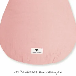 Schlafsack wattiert - Musselin Dusty Rose - Gr. 56 / 62