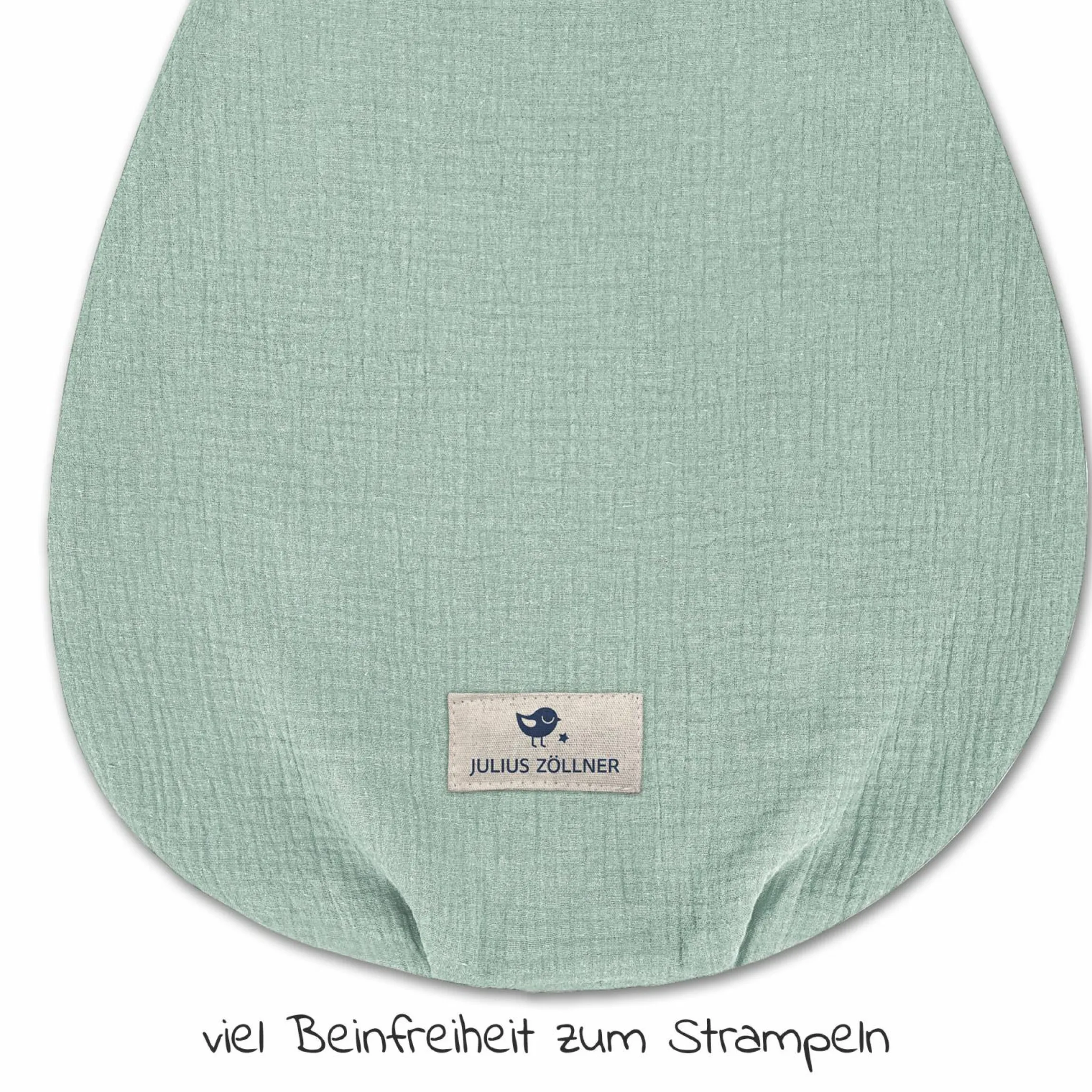 Schlafsack wattiert - Musselin Grün - Gr. 50 / 56