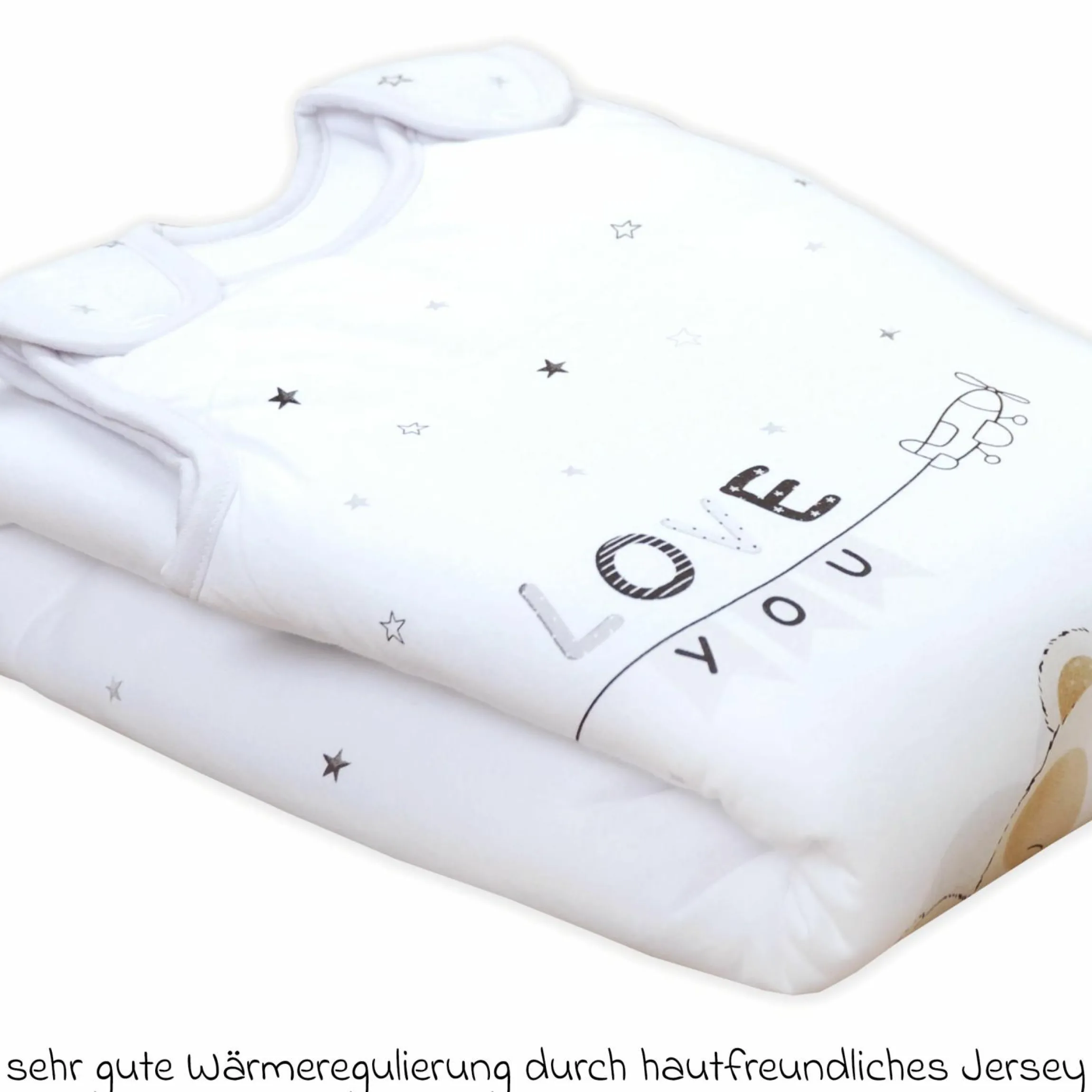 Schlafsack wattiert - Sleeping Little Bear - Gr. 70 cm