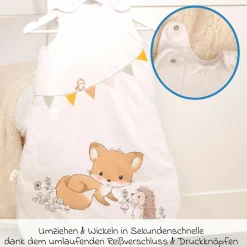 Schlafsack wattiert - Waldfreunde - Gr. 70 cm