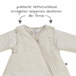 Schlafsack wattiert Ärmel abnehmbar - Badu Bär - Beige - Gr. 74