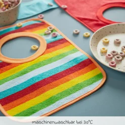Schlupf-Lätzchen 6er Pack Frottee mit Folienrückseite - Rainbow