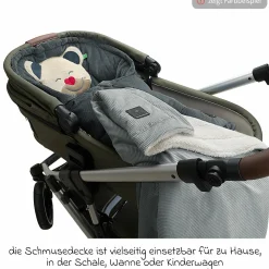 Schmusedecke Cord für die Wanne, Schale oder Kinderwagen 68 x 100 cm - Eucalyptus