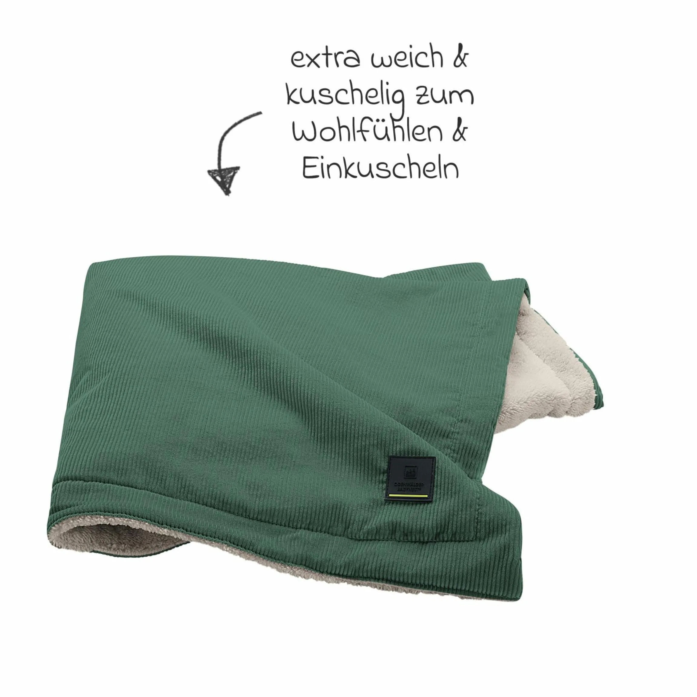 Schmusedecke Cord für die Wanne, Schale oder Kinderwagen 68 x 100 cm - Eucalyptus