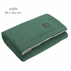 Schmusedecke Cord für die Wanne, Schale oder Kinderwagen 68 x 100 cm - Eucalyptus