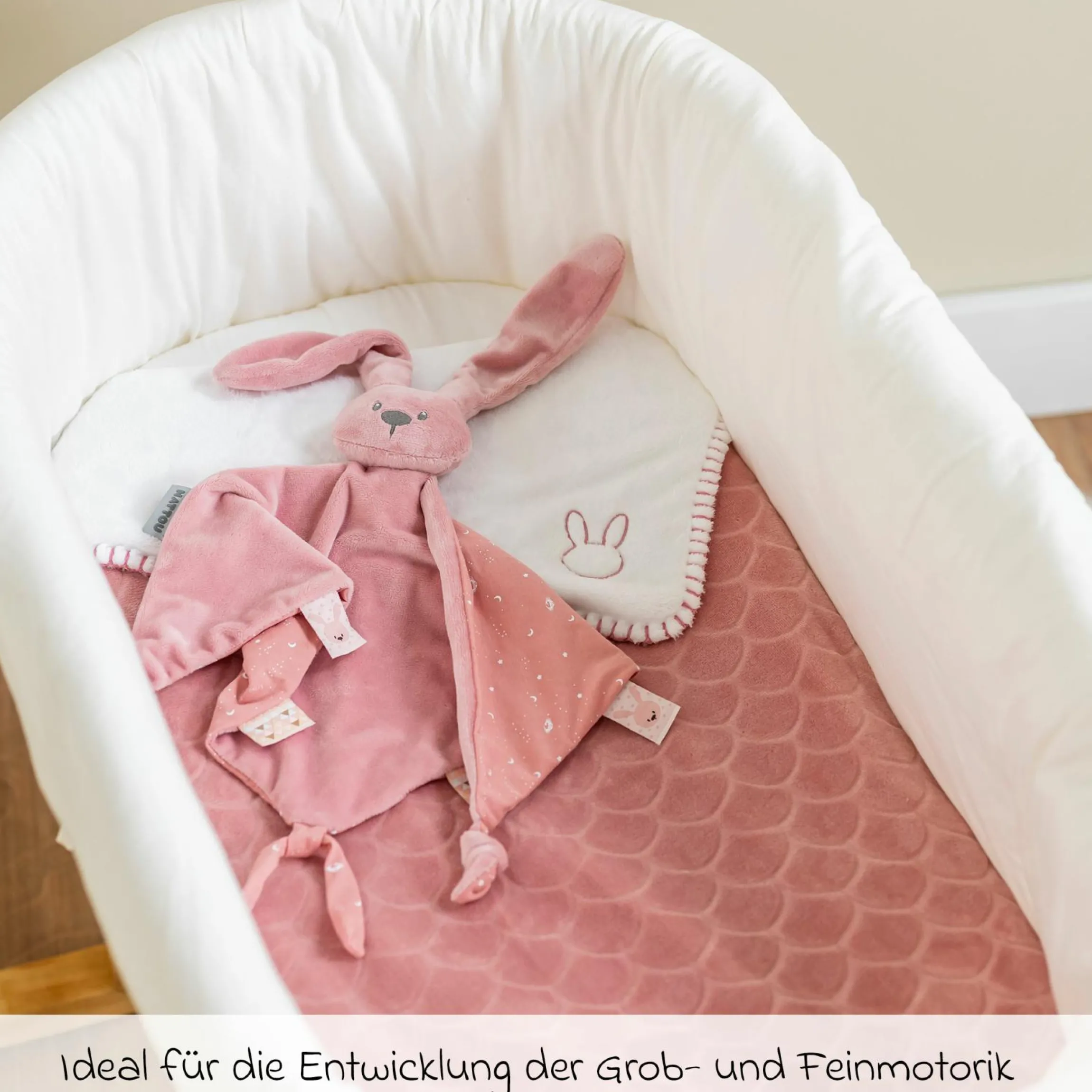 Schmusetuch Glow in the dark 65 x 40 cm - Hase Lapidou - Old Pink