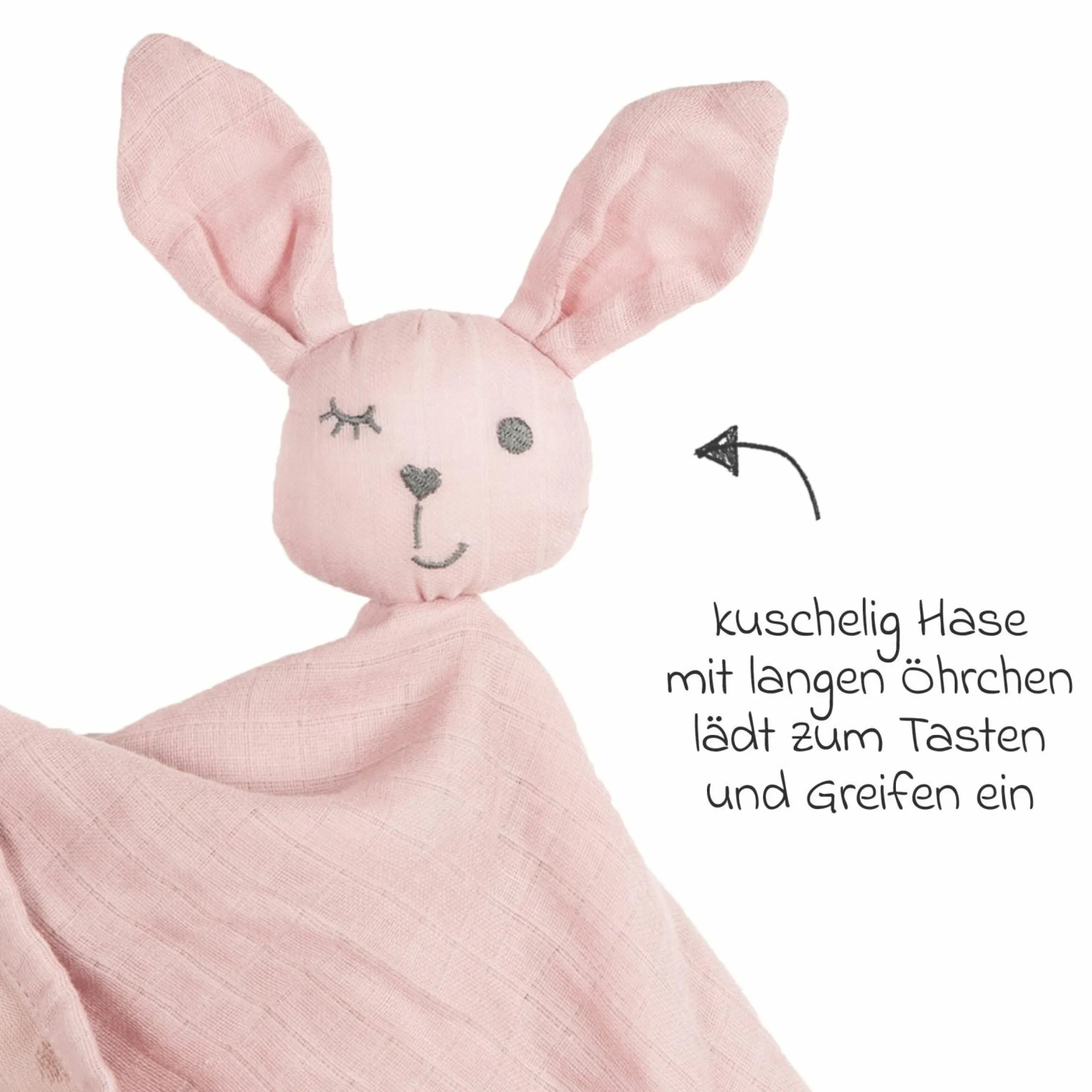 Schmusetuch mit Organic Bio-Baumwolle GOTS 40 x 40 cm - Lil Planet - Rosa