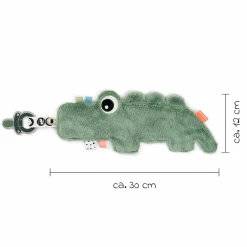 Schmusetuch mit Schnullerhalter - Croco - Grün
