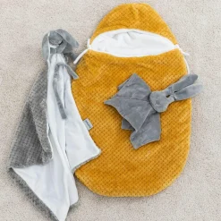 Schmusetuch XXL & Mini-Kuscheltier Hase Lapidou - Grey White